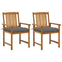 VidaXL Tuinstoelen 2 st met kussens massief acaciahout - thumbnail