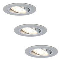 Set van 3 Chandler LED inbouwspots - GU10 4 Watt 345 Lumen - 4000K neutraal wit - Dimbaar - Rond - Kantelbaar - IP20 Voor binnen - RVS - thumbnail
