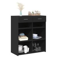 Dressoir 80x42,5x93 cm bewerkt hout zwart - thumbnail