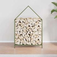 Brandhoutrek 60x25x90 cm koudgewalst staal olijfgroen - thumbnail