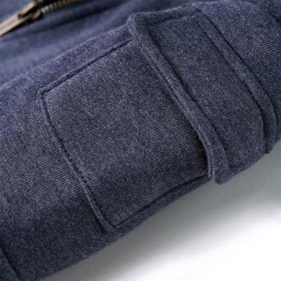 Kindervest met capuchon en rits 104 gemleerd donkerblauw Kindervest met capuchon en rits 104 gemleerd donkerblauw