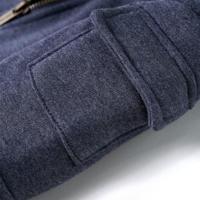 Kindervest met capuchon en rits 104 gemleerd donkerblauw - thumbnail