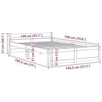 Bedframe massief hout 140x190 cm - thumbnail