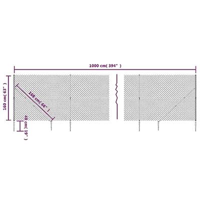 Gaashek met grondankers 1,6x10 m groen