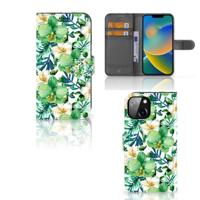 Apple iPhone 14 Hoesje Orchidee Groen - thumbnail