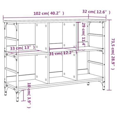 Dressoir 102x32x73,5 cm bewerkt hout zwart