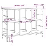 Dressoir 102x32x73,5 cm bewerkt hout zwart - thumbnail