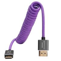 Kondor Blue Gerald Undone Mini HDMI naar Full HDMI-kabel 12"-24" gekruld, paars - thumbnail