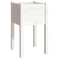 VidaXL Plantenbakken 2 st 40x40x70 cm massief grenenhout wit - thumbnail