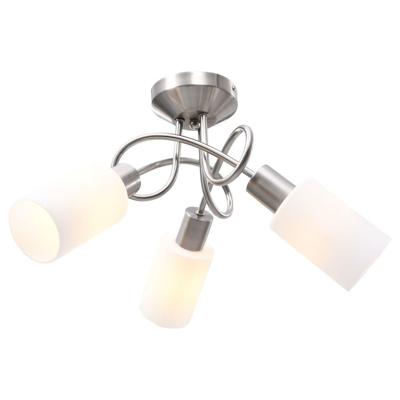 VidaXL Plafondlamp met keramieke cilindervormige kappen 3xe14 wit VidaXL Plafondlamp met keramieke cilindervormige kappen 3xe14 wit