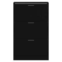VidaXL Schoenenkast 63x24x103 cm bewerkt hout zwart - thumbnail