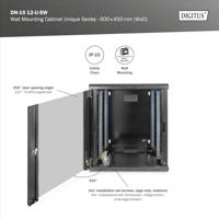 Digitus DN-19 12-U-SW 19inch-wandkast (b x h x d) 600 x 643 x 450 mm 12 HE Zwart (RAL 9005) - thumbnail