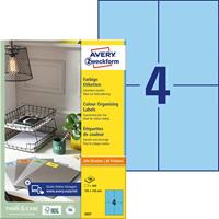 Avery gekleurde universele etiketten ft 105 x 148 mm (b x h), 400 stuks, blauw - thumbnail
