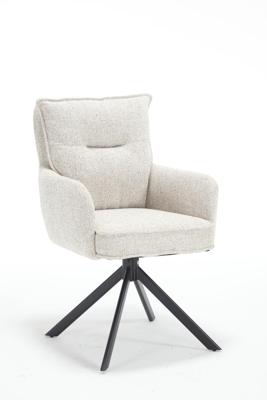 Artistiq Draaibare Eetkamerstoel 'Destinie' Structuurstof, kleur Beige
