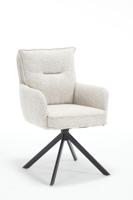 Artistiq Draaibare Eetkamerstoel 'Destinie' Structuurstof, kleur Beige - thumbnail