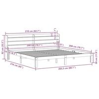 Bedframe met hoofdeinde zonder matras 200x200 cm wit - thumbnail