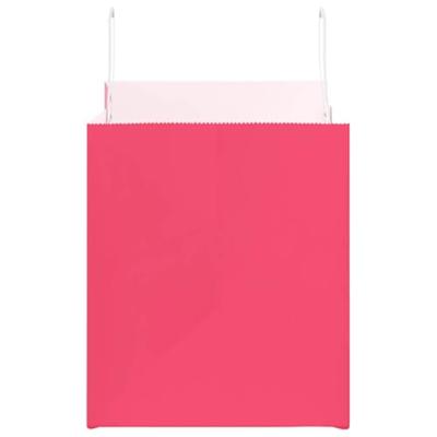 VidaXL Papieren zakken 250 st met hengsels 32x22x24 cm roze