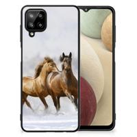 Samsung Galaxy A12 Dierenprint Telefoonhoesje Paarden - thumbnail
