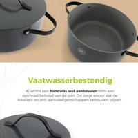 BE Living Braadpan met deksel ø 28 cm - keramische anti-aanbaklaag - geschikt voor alle warmtebronnen - grijs - thumbnail