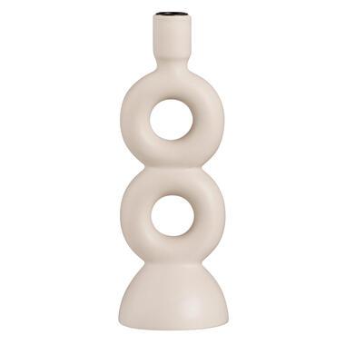 Kandelaar Lumen - off-white - keramiek -27,5x9,5x9,5 cm - Leen Bakker