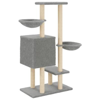 VidaXL Kattenmeubel met sisal krabpalen 117 cm lichtgrijs VidaXL Kattenmeubel met sisal krabpalen 117 cm lichtgrijs