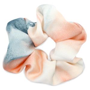 scrunchie Zijde Peach-blue