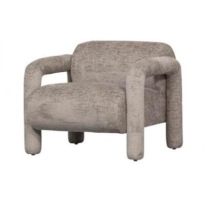 WOOOD Fauteuil 'Lenny' Structure Velvet, kleur Zand