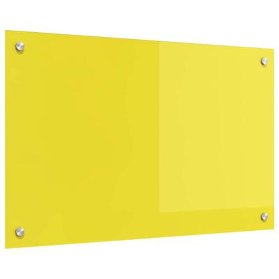 VidaXL Keuken spatscherm geel 80 x 50 cm gehard glas