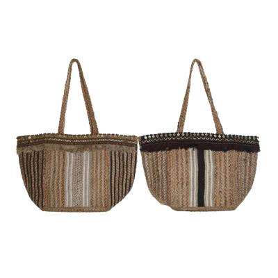 Handtas Dames DKD Home Decor Bruin Crème 50 x 23 x 33 cm (2 Stuks)