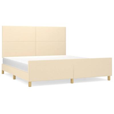 Bedframe zonder matras stof crèmekleurig 180x200 cm
