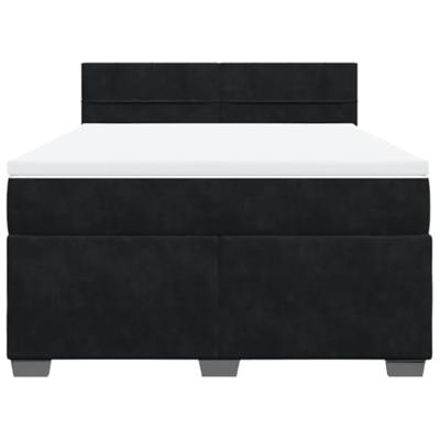 Boxspring met matras fluweel zwart 140x200 cm