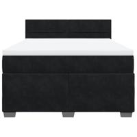 Boxspring met matras fluweel zwart 140x200 cm - thumbnail