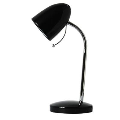 LED Bureaulamp Glans Zwart met Flexibele Arm en E27 Fitting