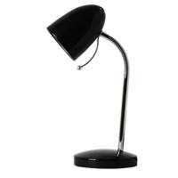 LED Bureaulamp Glans Zwart met Flexibele Arm en E27 Fitting - thumbnail