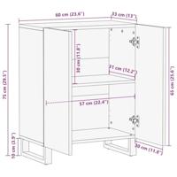 Dressoir 60x33x75 cm massief mangohout zwart - thumbnail