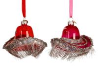 Decoris kersthanger glas cowboyhoed - assortiment - thumbnail