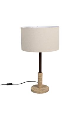 Dutchbone Tafellamp 'Jackson' Travertin en hout, 61cm hoog