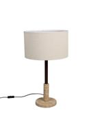 Dutchbone Tafellamp 'Jackson' Travertin en hout, 61cm hoog - thumbnail