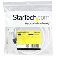 StarTech.com 1,8 m Mini DisplayPort naar DVI actieve adapter kabel - mDP naar DVI 1920x1200 - wit - thumbnail