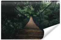 Fotobehang - Hangbrug in het oerwoud, premium print, inclusief behanglijm - thumbnail