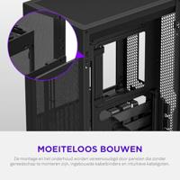 NZXT h2 flow mini tower behuizing (zwart | 2x usb-a | 1x usb-c | tempered glass) - thumbnail