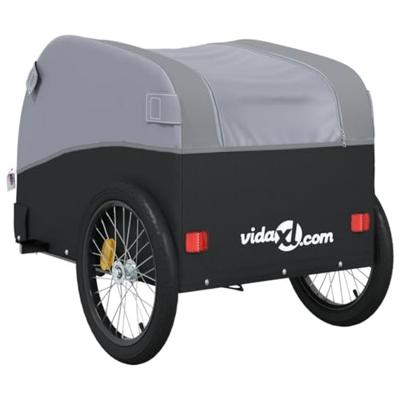 Fietstrailer 45 kg ijzer zwart en grijs Fietstrailer 45 kg ijzer zwart en grijs