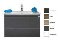 Sanicare Q7 badkamermeubel greeploos met 2 laden 75 cm truffel - thumbnail