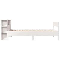 Bed met boekenkast zonder matras grenenhout wit 90x200 cm - thumbnail