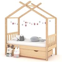 Kinderbedframe met lade massief grenenhout 70x140 cm - thumbnail