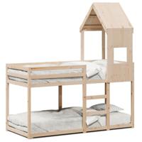 Stapelbedframe zonder matras massief grenenhout 90x190 cm - thumbnail