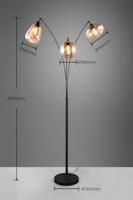 Trio 3-lichts vloerlampLumina met amber glas - 417000313 - thumbnail