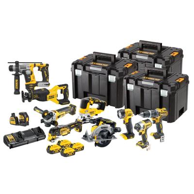DeWALT DCK1012P4T-QW 18V XR Brushless combiset 10-delig in TSTAK koffers incl. 4x 5.0Ah accu&apos;s en lader