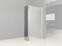 Zijwand Wiesbaden voor Inloopdouche met Rechts Scharnierend Profiel 35x200 cm 10 mm NANO Geheel Mat Glas - thumbnail