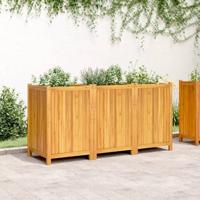 Plantenbak met voering 150x50x75 cm massief acaciahout - thumbnail